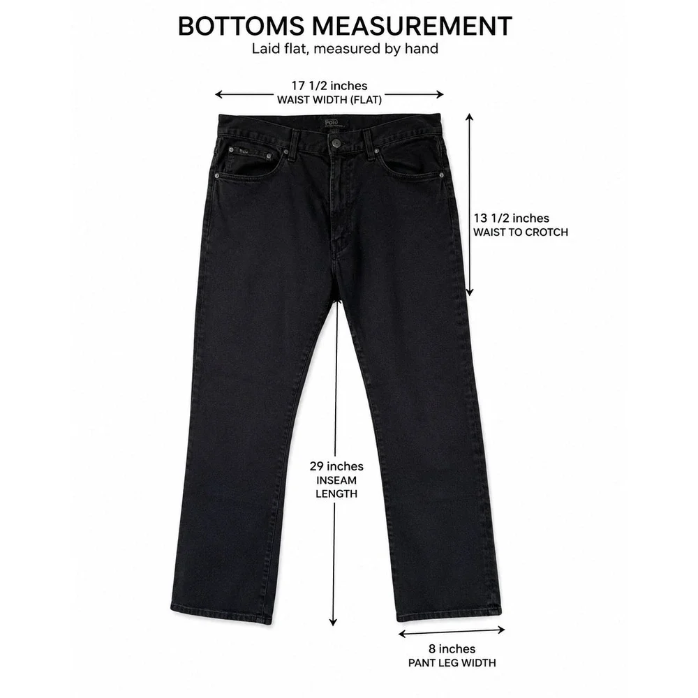 Polo Ralph Lauren Classic Jeans Men 34x32 Black Excellent Straight Leg Stretch